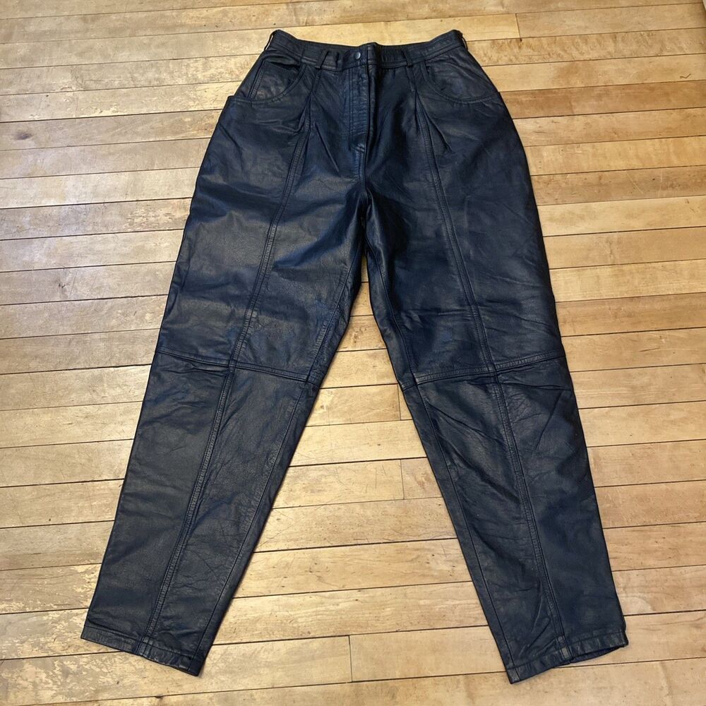 Together! Leather Pants Women’s Size 12 Motorcycle Biker Straight Leg Vintage